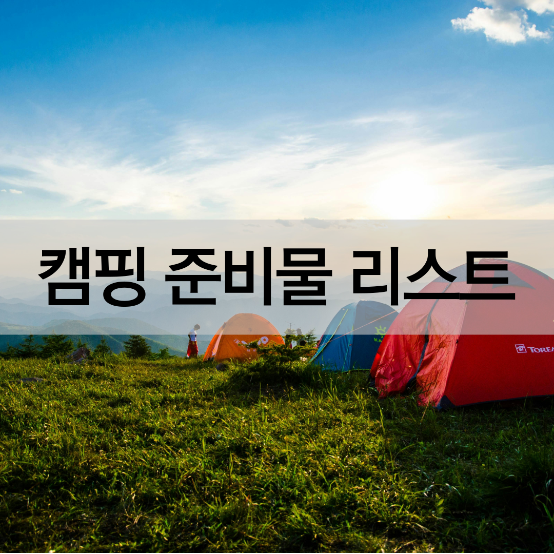 캠핑 준비물 리스트(초보자, 입문자)