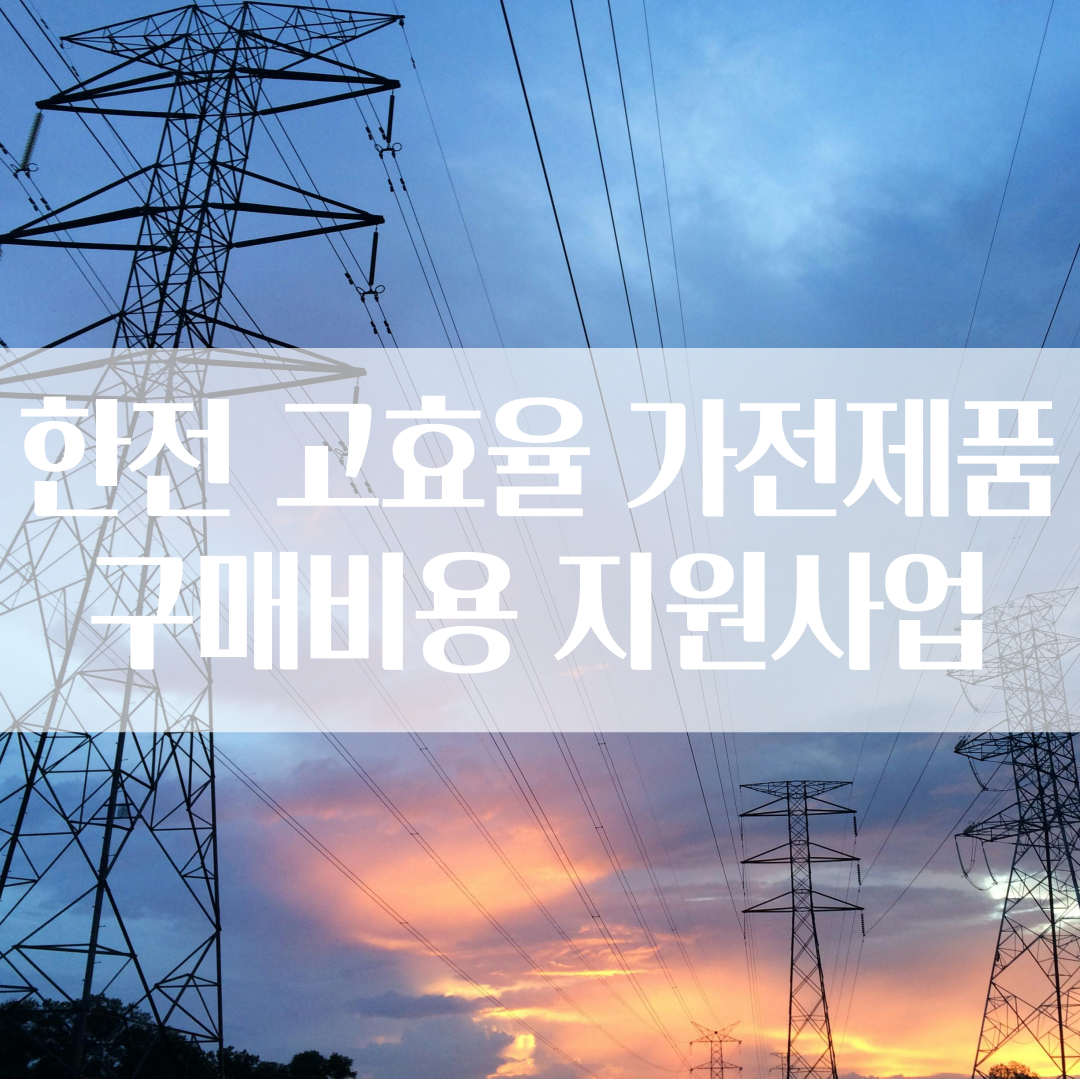 한전 고효율 가전제품 구매비용 지원사업 대상자 지원금액 신청 방법(2024년)