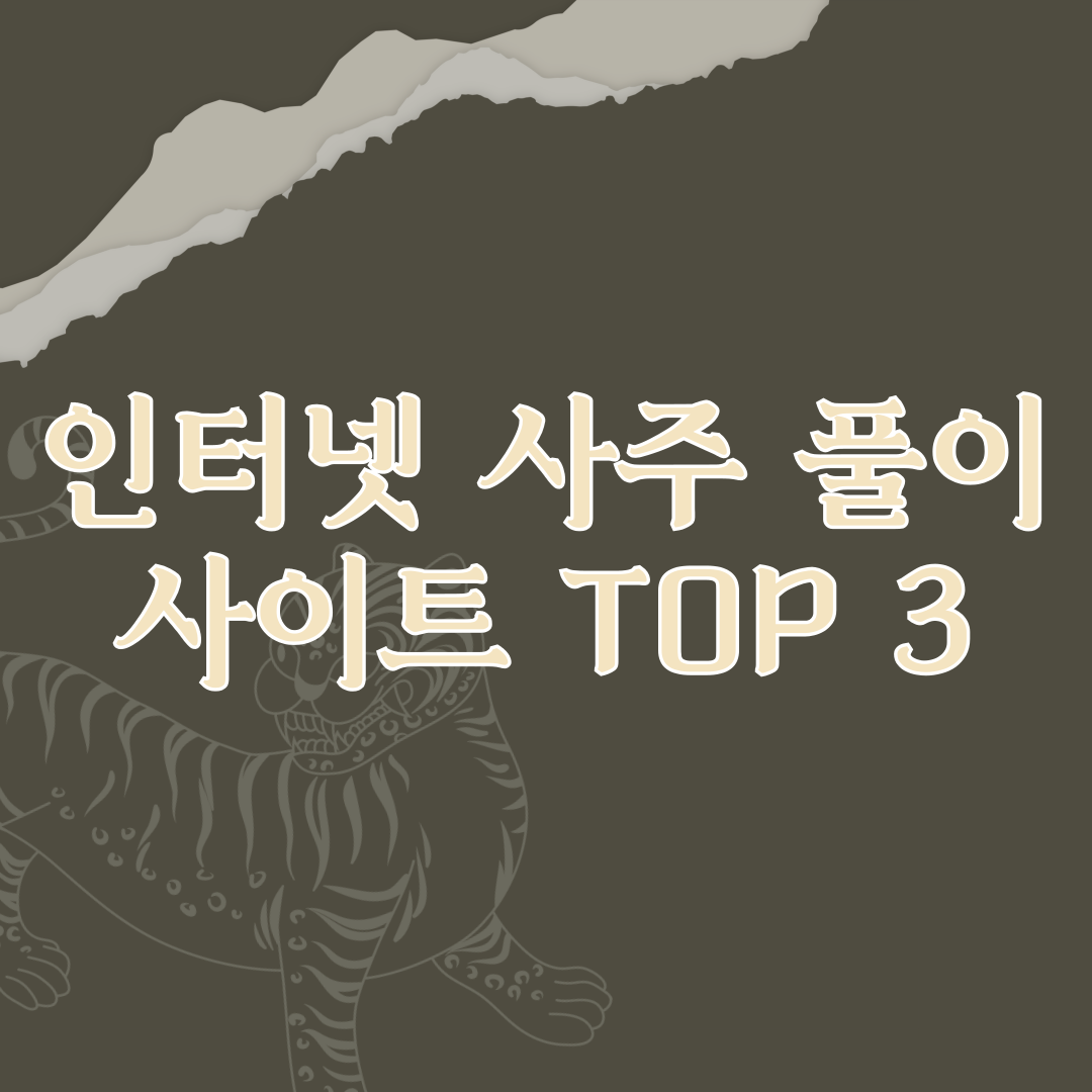 인터넷 무료 사주 풀이 사이트 TOP 3
