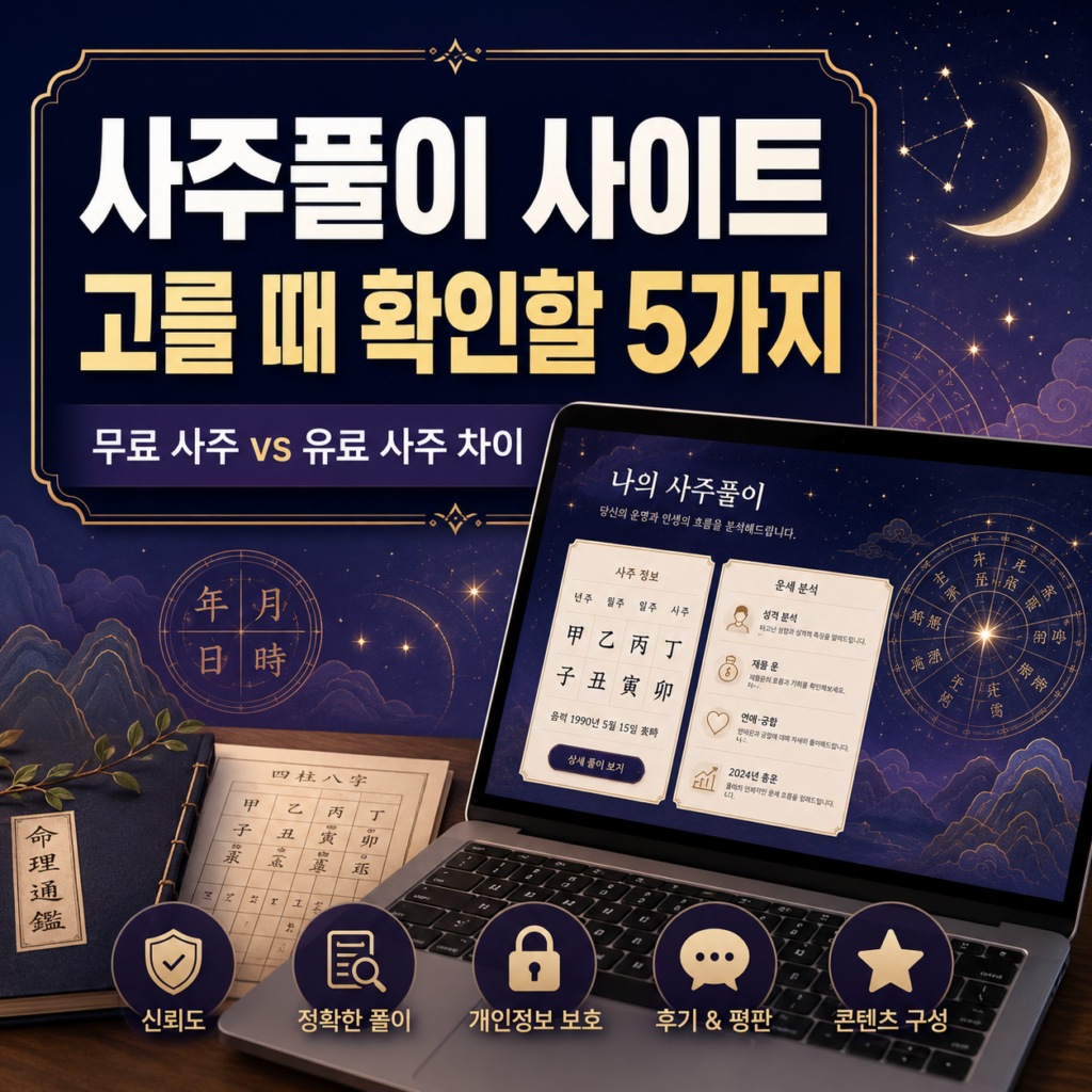 사주풀이 사이트 고를 때 확인해야 할 5가지
